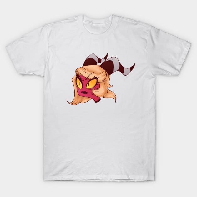 Moxie in Drag - Helluva Boss Moxxie Imp Karen pink T-Shirt by sheehanstudios